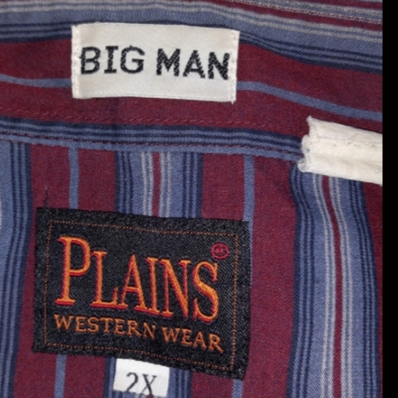 Plains Western Wear Big Mans Pearl Snap Button Down Shirt - Picture 5 of 5